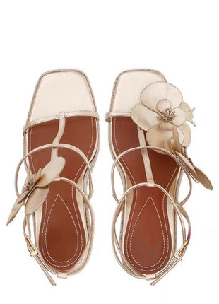 Flowers Embellished Platform Espadrille Wedge Sandals