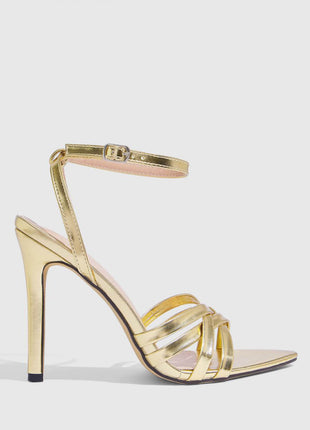 Strappy Open Pointed Toe Stiletto Heeled Sandals