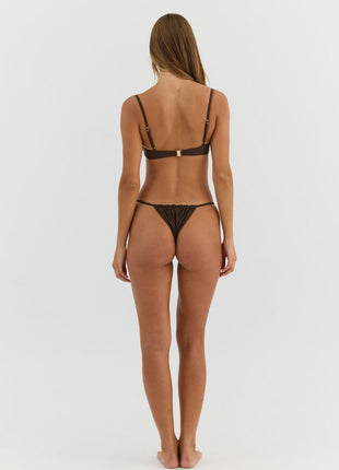 Ruched Gathering Balconette Underwire High-Cut Bikini Set