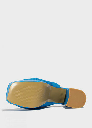 Lycra & Knit Chunky Open Toe Platform High Heeled Mules