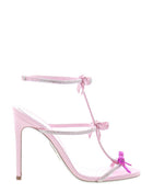 Crystal Ribbons-Detail Embellished Stiletto Heeled Sandals
