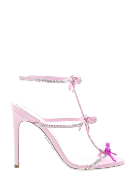 Crystal Ribbons-Detail Embellished Stiletto Heeled Sandals