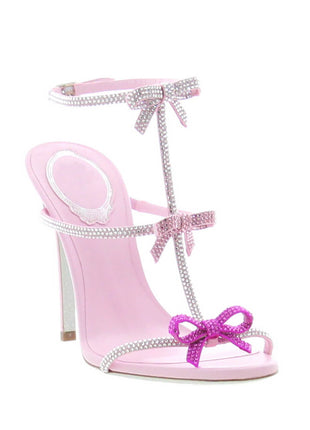 Crystal Ribbons-Detail Embellished Stiletto Heeled Sandals