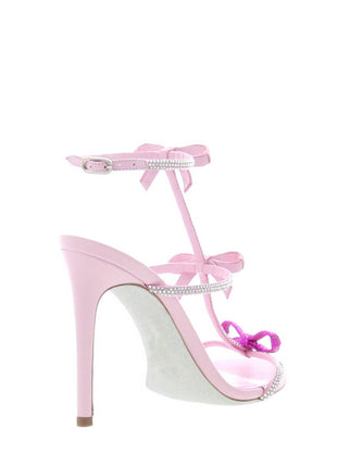 Crystal Ribbons-Detail Embellished Stiletto Heeled Sandals