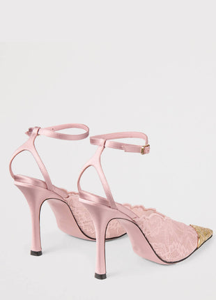 Lace Pointed Toe Stiletto Heeled Pumps