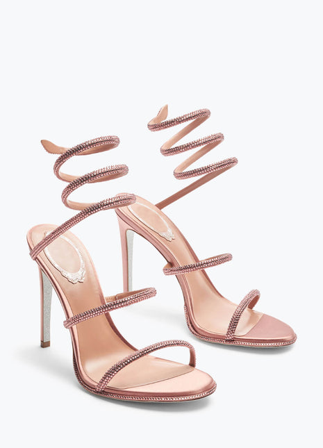 Crystal-Embellished Around The Ankle Coil Stiletto Sandals