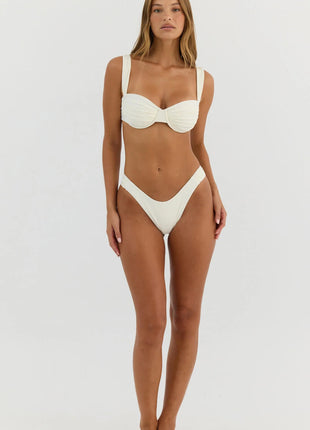 Ruched Balconette Underwire High-Cut Bikini Set
