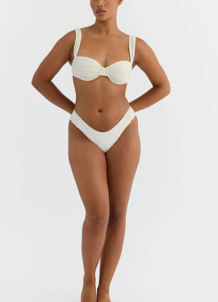 Ruched Balconette Underwire High-Cut Bikini Set