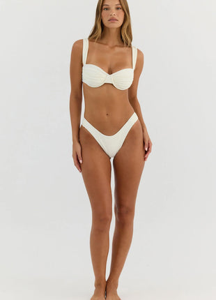 Ruched Balconette Underwire High-Cut Bikini Set