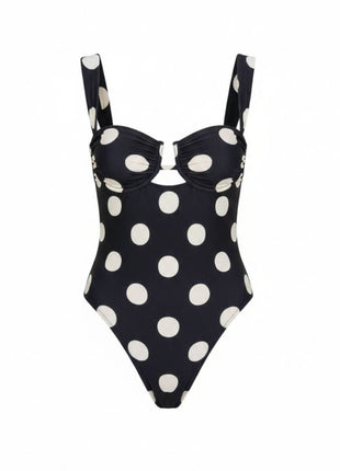 Polka Dot Underwire Push-Up One Piece Swimsuit