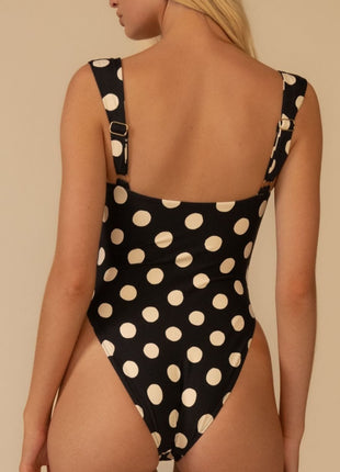 Polka Dot Underwire Push-Up One Piece Swimsuit