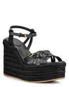Leather Platform Espadrille Open Toe Wedge Sandals