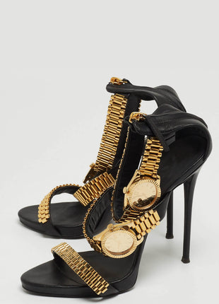 Watch Strap Open Toe Stiletto Heel Sandals