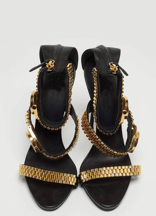 Watch Strap Open Toe Stiletto Heel Sandals