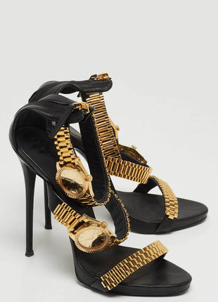 Watch Strap Open Toe Stiletto Heel Sandals