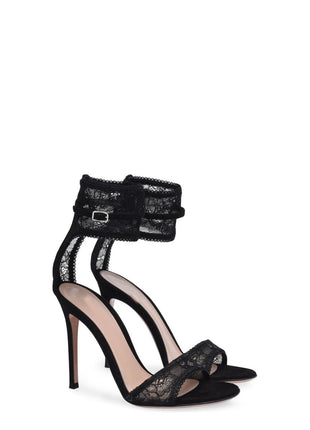 Lace Open Round Toe Stiletto Heel