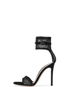 Lace Open Round Toe Stiletto Heel
