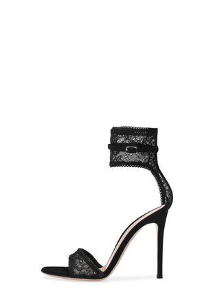 Lace Open Round Toe Stiletto Heel
