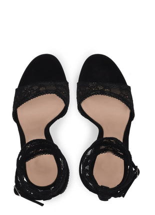Lace Open Round Toe Stiletto Heel