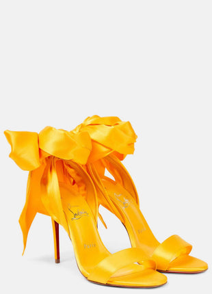 Satin Ribbon Ankle-Wrap Strappy Stiletto Sandals