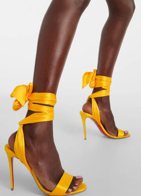Satin Ribbon Ankle-Wrap Strappy Stiletto Sandals