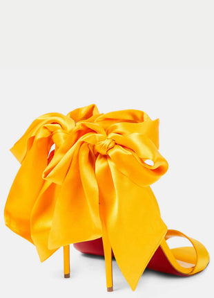 Satin Ribbon Ankle-Wrap Strappy Stiletto Sandals