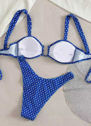 Polka Dot U Wire High-Leg Bikini Set