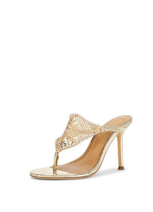 Crystal Embellished Toe Thong Stiletto Heel Sandals