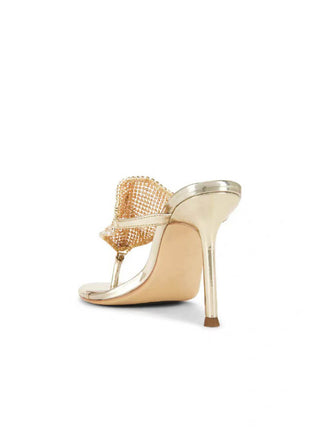 Crystal Embellished Toe Thong Stiletto Heel Sandals