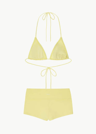 Triangle Halter Bikini Top And Low Rise Boy Shorts