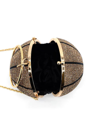 Rhinestone Basketball Evening Clutch With Straps