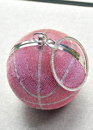 Rhinestone Basketball Evening Clutch With Straps