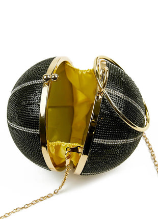 Rhinestone Basketball Evening Clutch With Straps