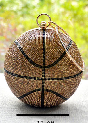 Rhinestone Basketball Evening Clutch With Straps