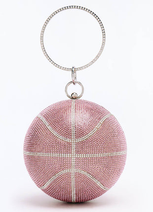 Rhinestone Basketball Evening Clutch With Straps