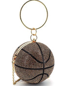 Rhinestone Basketball Evening Clutch With Straps