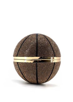 Rhinestone Basketball Evening Clutch With Straps
