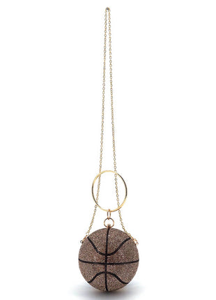 Rhinestone Basketball Evening Clutch With Straps