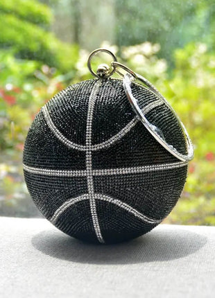 Rhinestone Basketball Evening Clutch With Straps