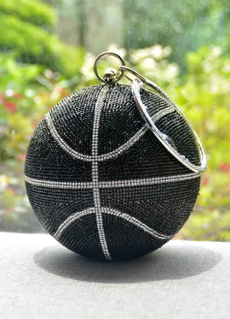 Rhinestone Basketball Evening Clutch With Straps