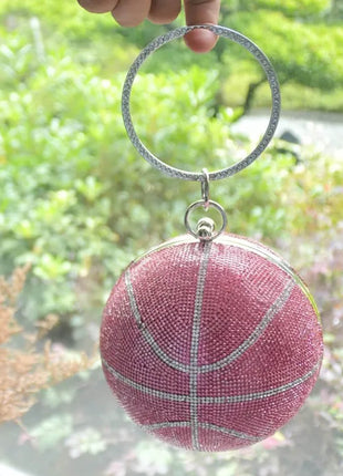 Rhinestone Basketball Evening Clutch With Straps