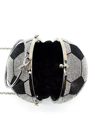 Rhinestone Soccer Evening Clutch With Straps