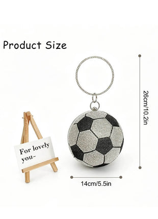 Rhinestone Soccer Evening Clutch With Straps