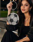 Rhinestone Soccer Evening Clutch With Straps