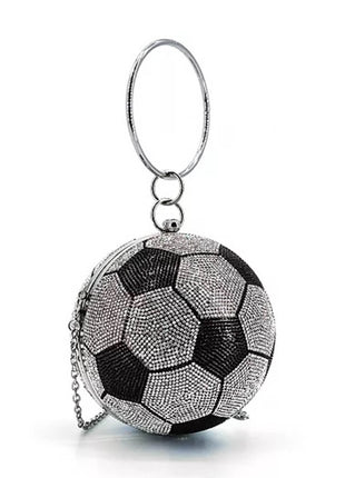 Rhinestone Soccer Evening Clutch With Straps
