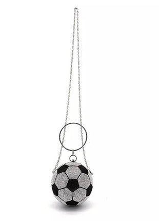 Rhinestone Soccer Evening Clutch With Straps