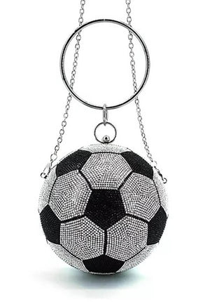 Rhinestone Soccer Evening Clutch With Straps