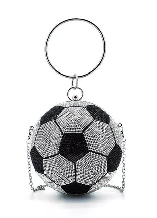 Rhinestone Soccer Evening Clutch With Straps