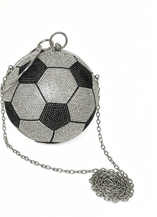 Rhinestone Soccer Evening Clutch With Straps