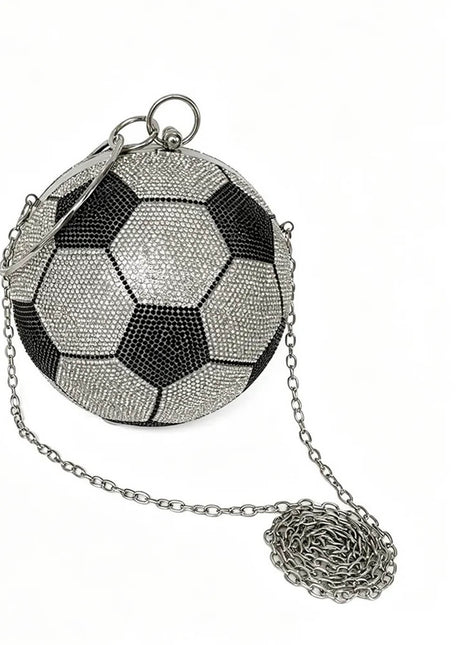 Rhinestone Soccer Evening Clutch With Straps